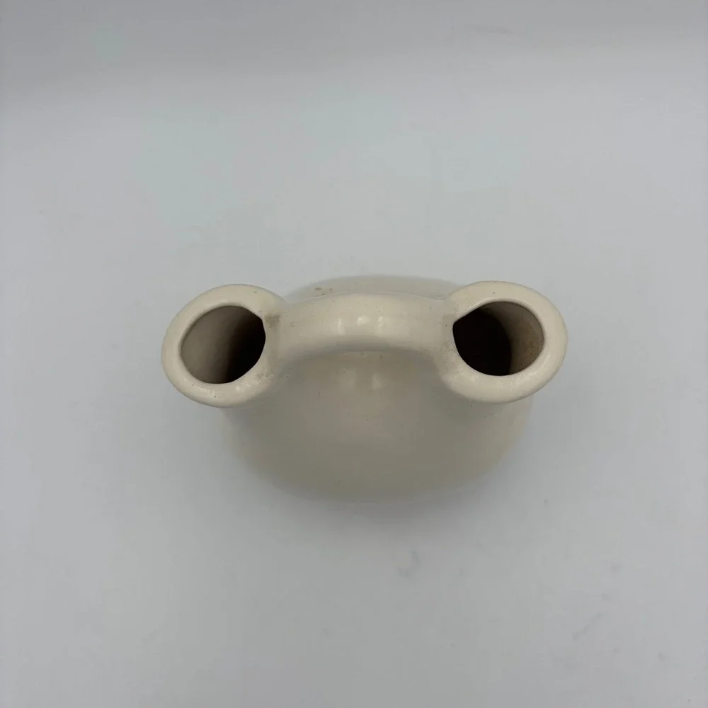 Janet Haefner Wedding Vase Southwest Ceramic Dual Spout Cream Signed‎ 6